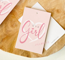 LABEL - IT'S A GIRL - ROZE - 10 STUKS
