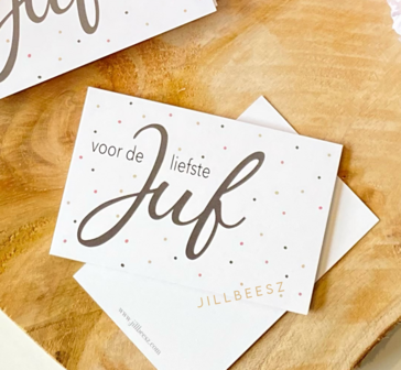 LABEL - VOOR DE LIEFSTE  JUF - 10 STUKS